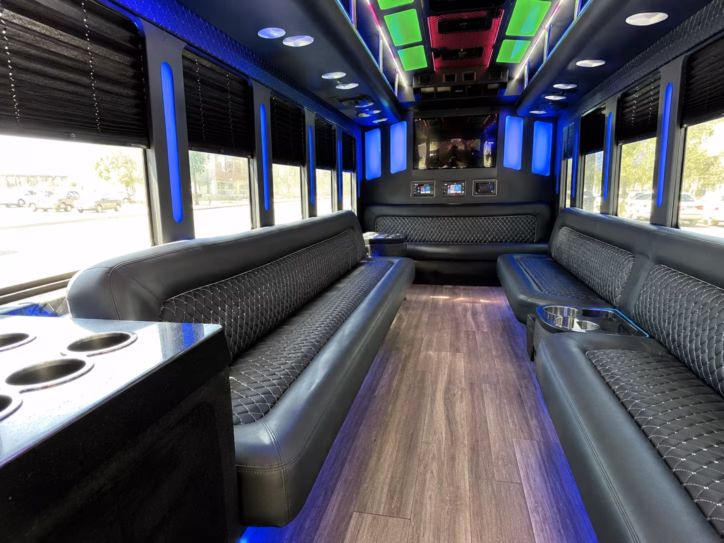 dover 15 passenger party bus inside
