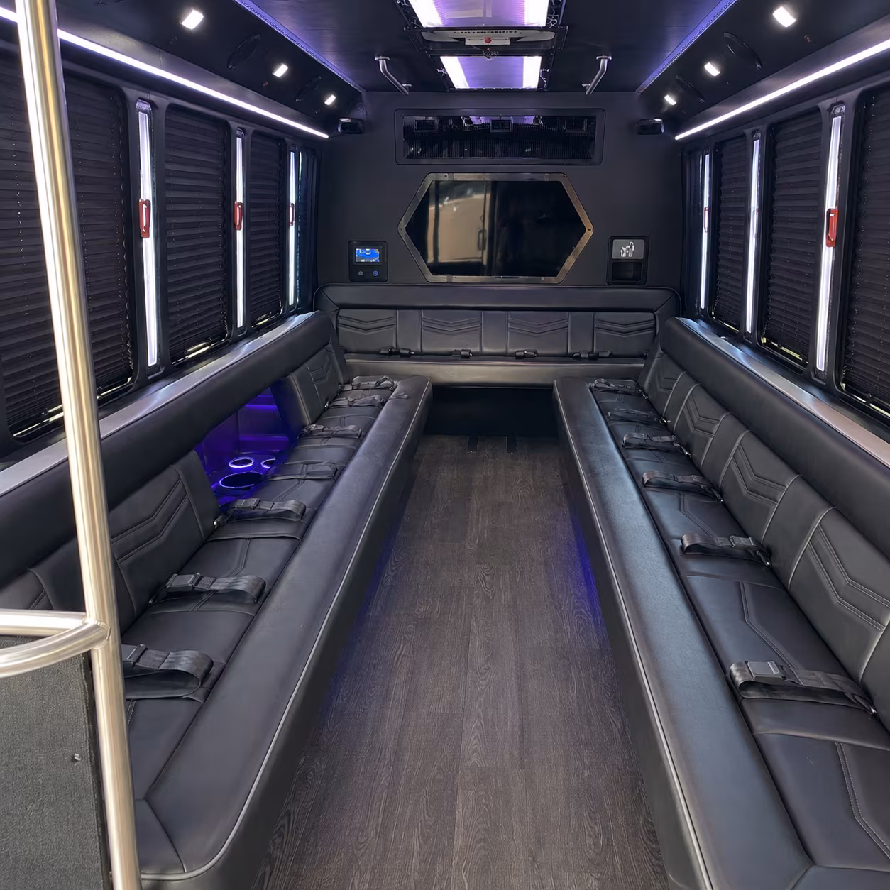 dover 18 passenger party bus interior