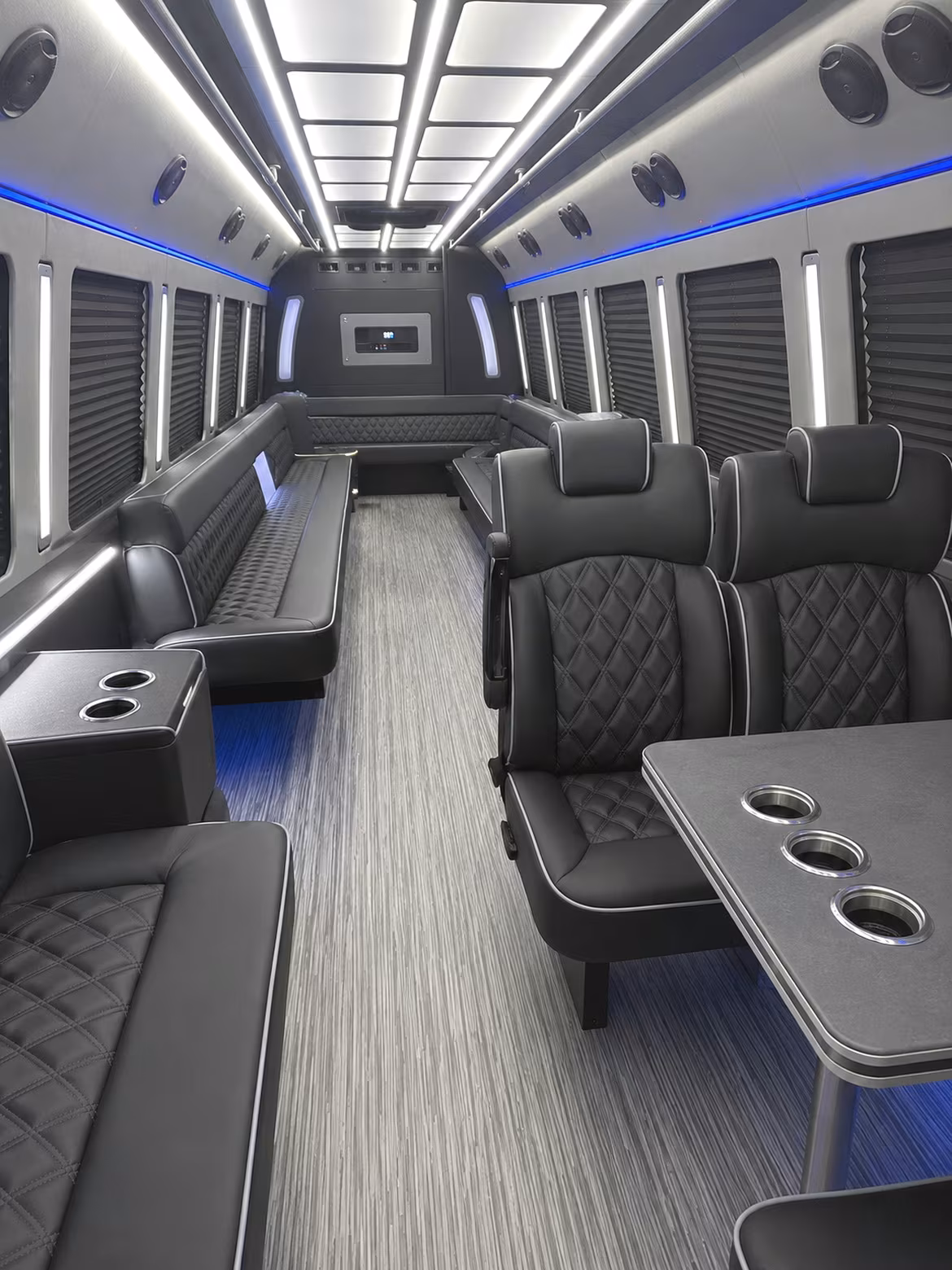 dover 25 passenger party bus inside