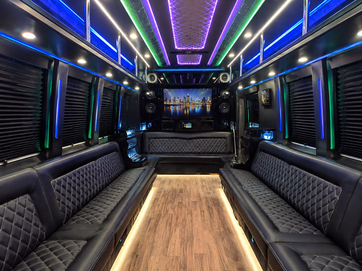 dover 25 passenger party bus interior