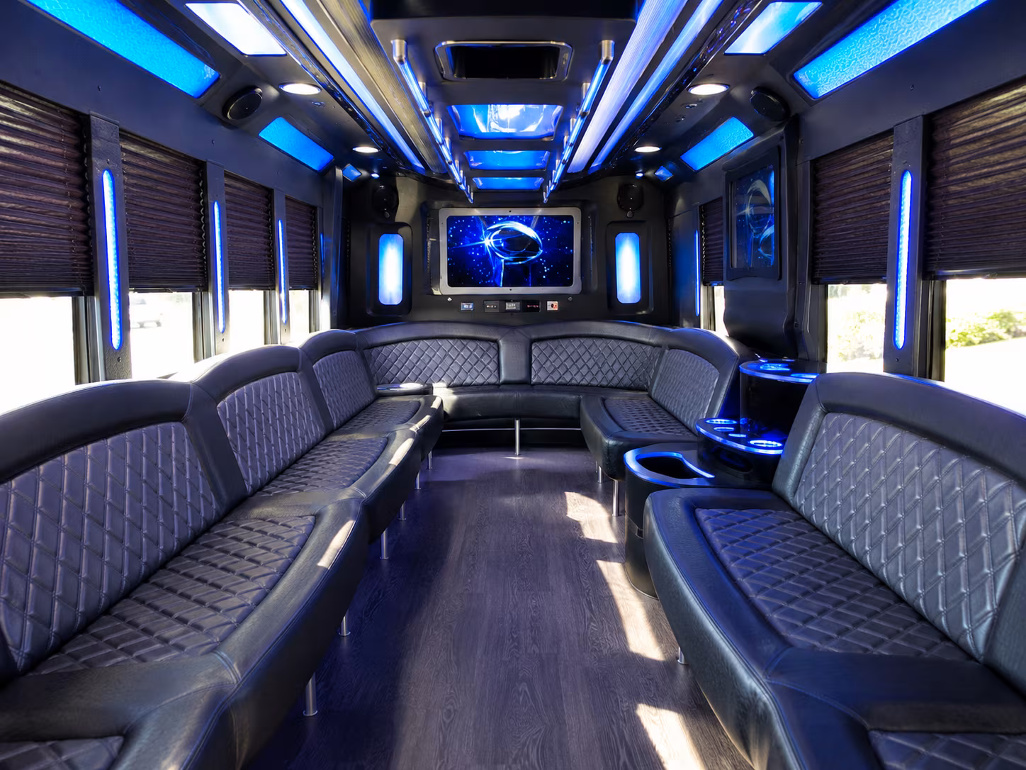 dover 28 passenger party bus inside