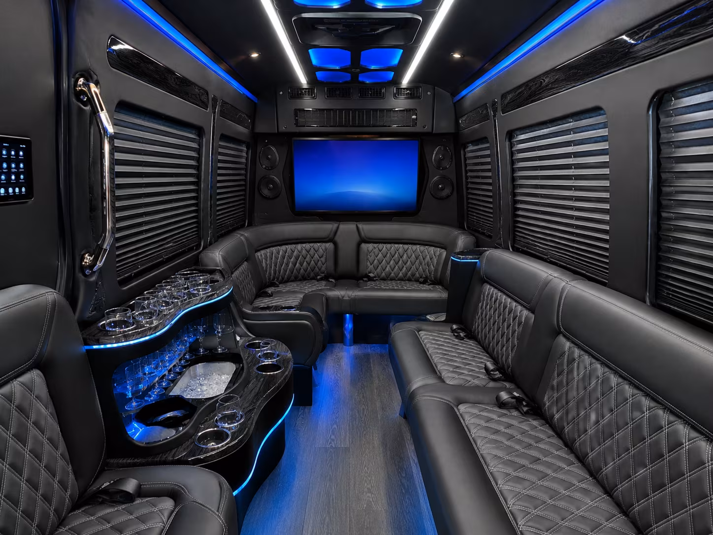 dover 50 passenger party bus inside