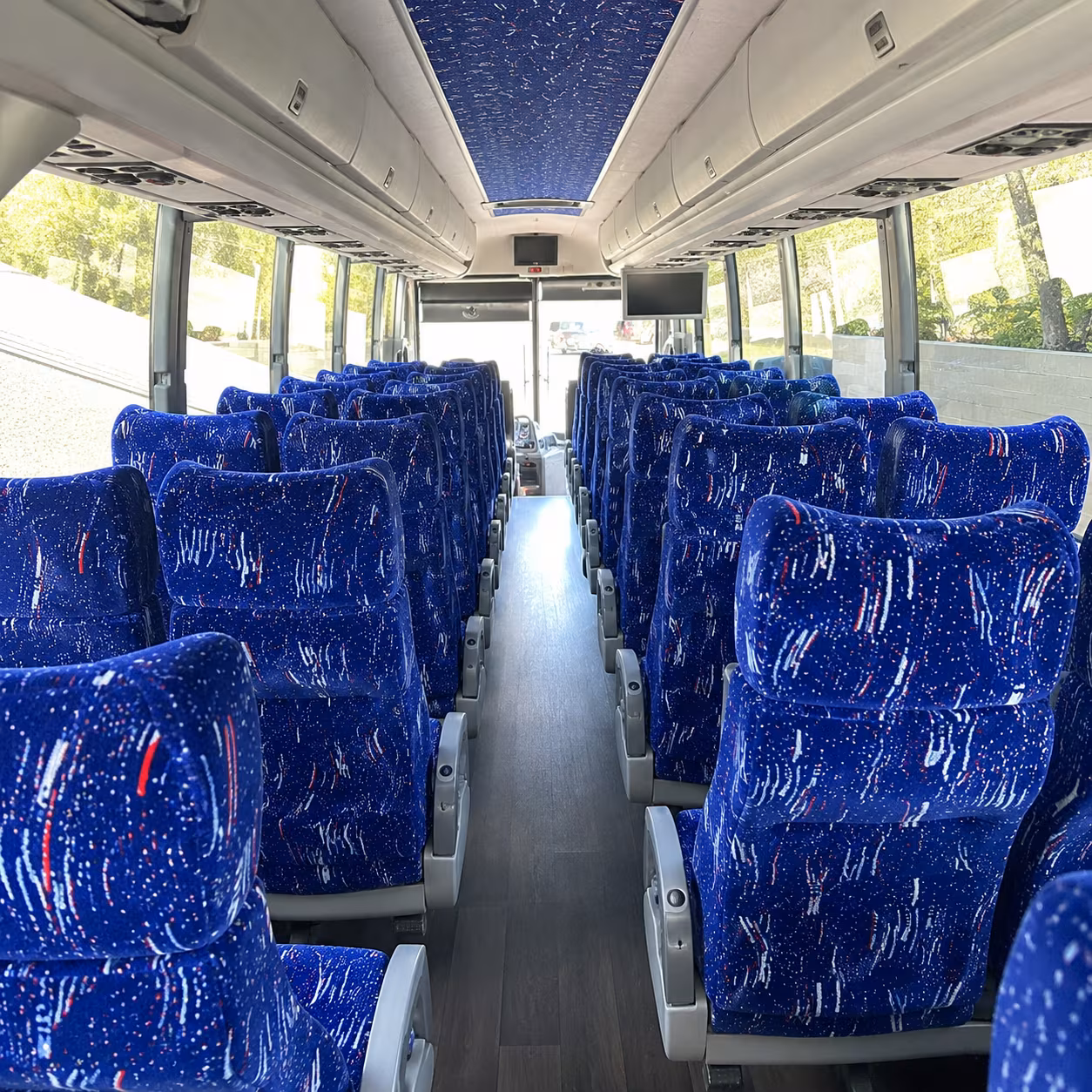 dover 56 passenger charter bus inside